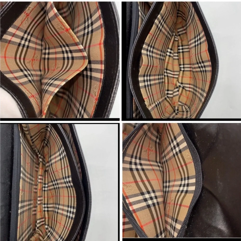 XSOLDX Burberry Vintage Inner Nova check Black Leather Shoulder or crossbody Bag - Picture 10 of 12